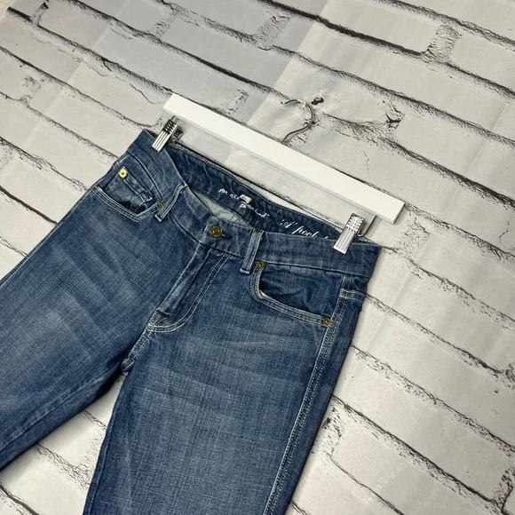 7 For All Mankind A Pocket Wide Leg Jeans Women’s 28×30 Dark Wash Relaxed Y2K - Picture 7 of 16